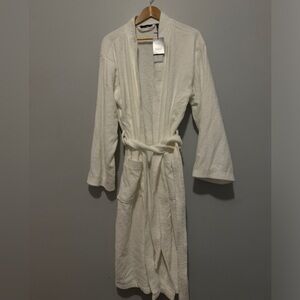 NEW 100% Cotton White Comfy Housecoat Bathrobe Frank & Bailey Small with Tags